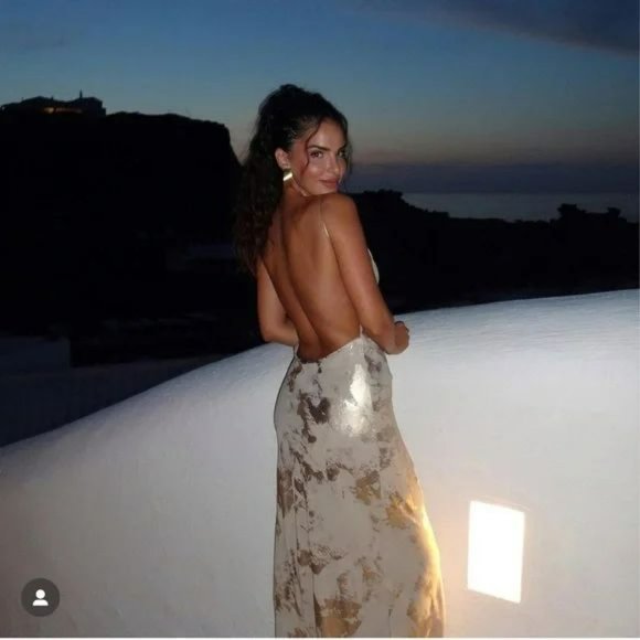 RARE METALLIC PRINT SLIP DRESS - Picture 6 of 16